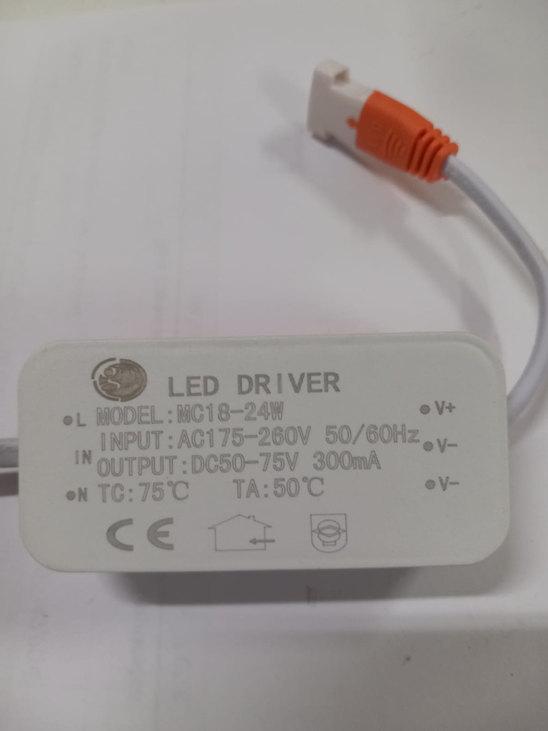 Driver led 18-24 watios conexión macho