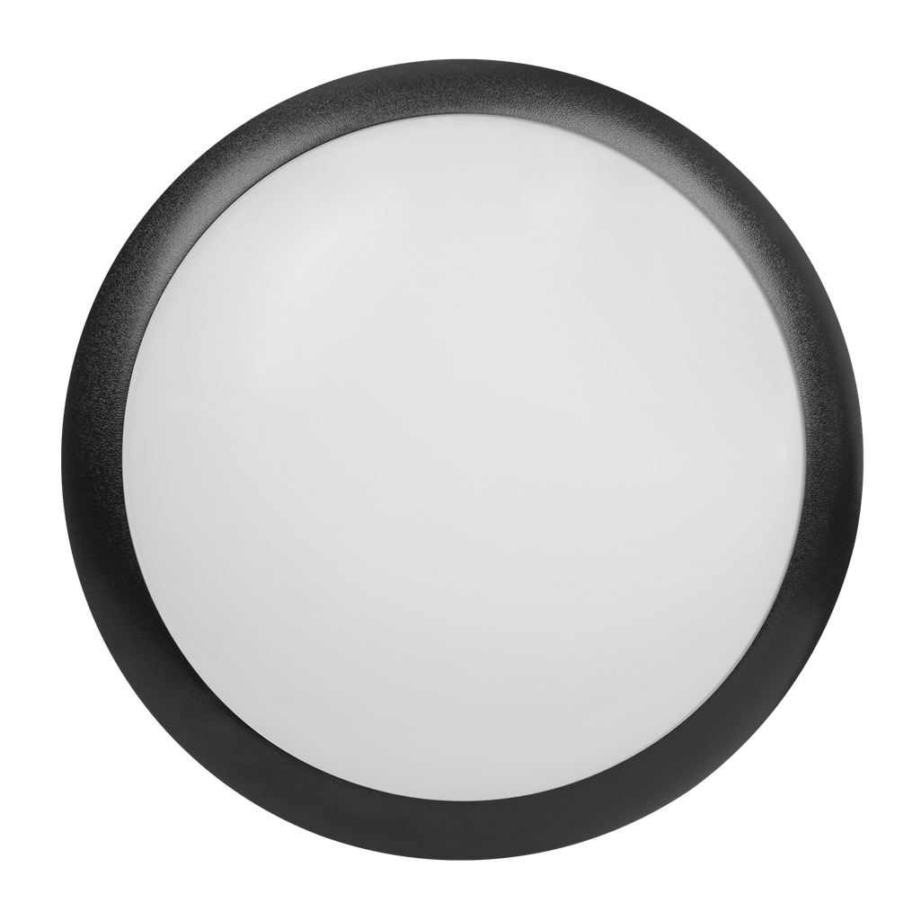 Plafón led redondo 3CCT exterior ip 54 14 watios color negro.